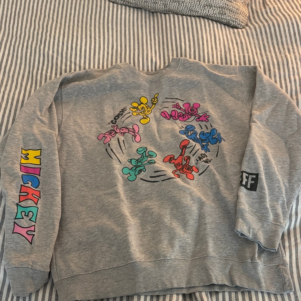 Neff Gray Mickey Graphic Sweater
